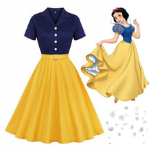 Load image into Gallery viewer, Snow White Style Inspired 50s Autumn Dress