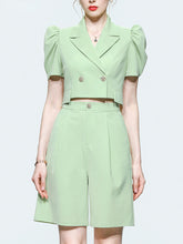Load image into Gallery viewer, 2PS Light Green 1940S Vintage Classic Top And Pant Suit