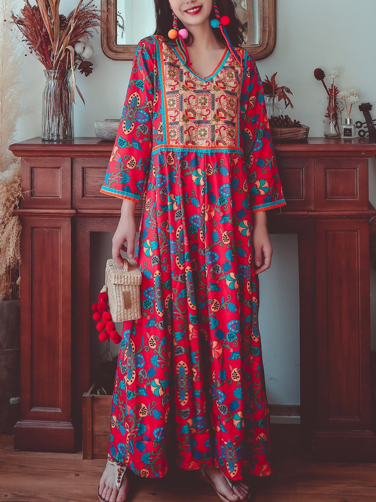 sachin and babi light blue dress Vintage Mexican maxi dress main image 0