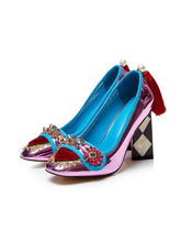 Load image into Gallery viewer, Sweet Heart Rivet Chunky Heel  Vinatge Shoes