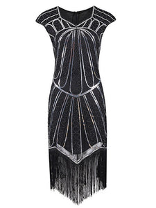 1920S Sequin Fringed Gatsby Dress