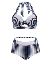 Load image into Gallery viewer, Sexy Retro Style One Piece Striated Swimwear For Beach