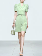Load image into Gallery viewer, 2PS Light Green 1940S Vintage Classic Top And Pant Suit