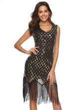 Load image into Gallery viewer, Sequin Mesh Fringer Bobycon Evening Dress