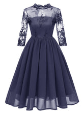 Load image into Gallery viewer, Stand Collar Embroidered Vintage Dress