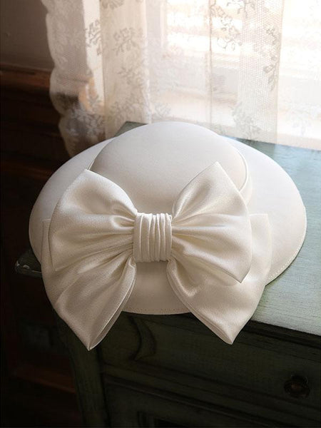 Vtg 1940s 50s Half Hat With Bow, Audrey Hepburn, 7/S, Party, Formal Vtg 40s 50s Hat With Bow Detail, Party, Formal, Audrey  main image 4
