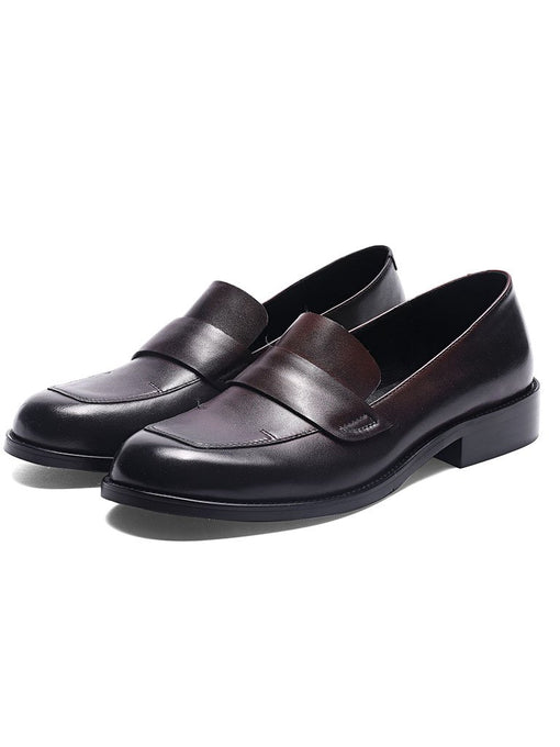 Women's Oxfords Round Toe Cowhide Leather Vintage Shoes