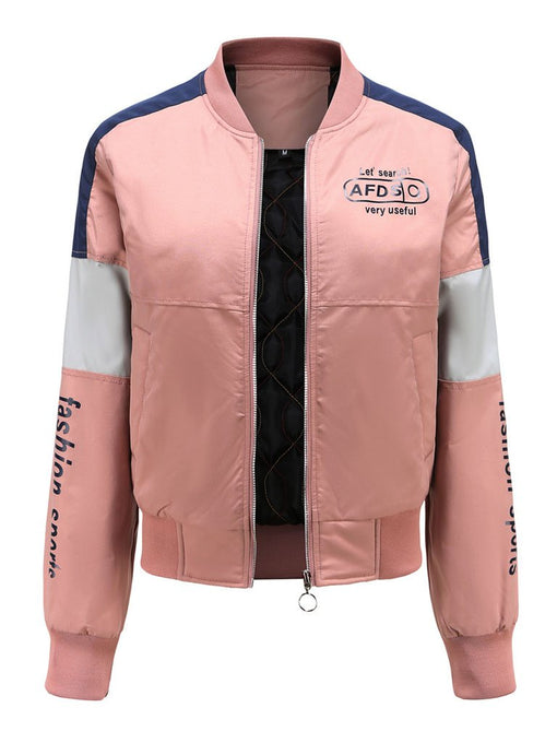 Women's Pilot Style Jacket Daily Fall Winter Casual Two tone Stand Collar Sporty Jacket