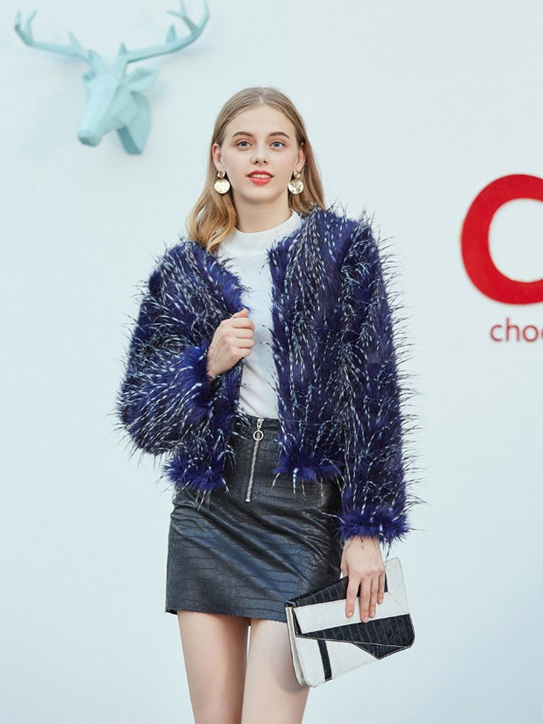 Peacocks faux fur clearance coat