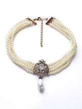Load image into Gallery viewer, Beautiful White Pearl Statement Necklace for Women &amp; Girls