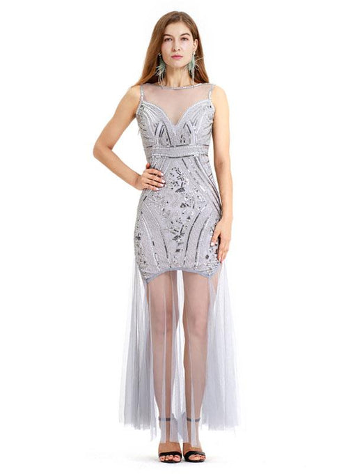 Gery 1920s V Neck Sequined Flapper Dress