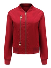 Load image into Gallery viewer, Pilot Style Jacket Daily Zippered Fall Winter Casual Solid Color Stand Collar Sporty Jacket For Women