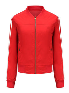 Women's Pilot Style Jacket Daily Fall Winter Casual Solid Color Stand Collar Sporty Jacket