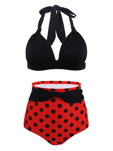 Sexy Classical Retro Style Contrast Color Two Pieces Bikini Sets