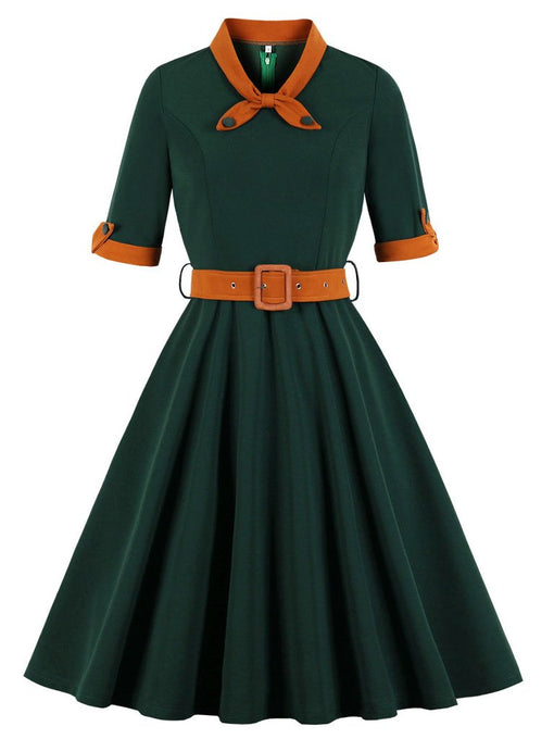 Dark Green Swing Vintage 1950S Dress