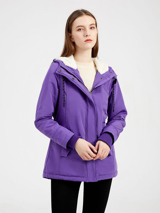 Women's Parker Coat Daily Going Out Fall Winter Casual Waisted Solid Color Oversized Hoodie Coat
