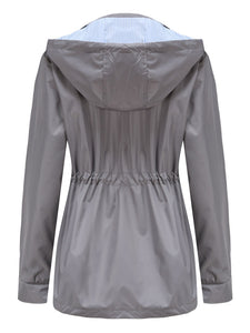Women's Jacket Daily Going Out Fall Winter Casual Solid Color Hoodie Sporty Jacket