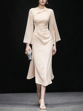 Load image into Gallery viewer, Apricot Slit Cape Sleeve 1940S Vintage Dress