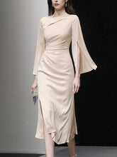 Load image into Gallery viewer, Apricot Slit Cape Sleeve 1940S Vintage Dress