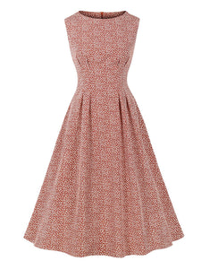 1950s Floral Print With Pockets Design Vintage Dress