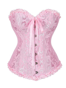 Women‘s Ruffles Corset Top Strapless Waist Trainer