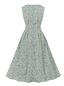 1950s Floral Print With Pockets Design Vintage Dress