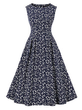 Load image into Gallery viewer, 1950s Floral Print With Pockets Design Vintage Dress
