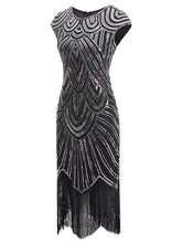 Load image into Gallery viewer, 3 Colors 1920s Sequined Flapper Dress