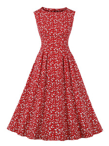1950s Floral Print With Pockets Design Vintage Dress