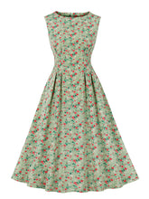 Load image into Gallery viewer, 1950s Floral Print With Pockets Design Vintage Dress