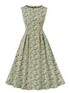 1950s Floral Print With Pockets Design Vintage Dress