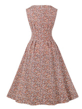 Load image into Gallery viewer, 1950s Floral Print With Pockets Design Vintage Dress