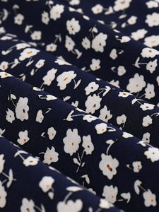 1950s Floral Print With Pockets Design Vintage Dress
