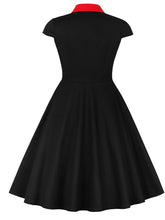 Load image into Gallery viewer, Printed plaid Turn-down Collar Vintage Dress