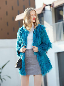 Faux Fur Coat Women Long Sleeve Oversized Winter Coat