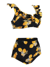 Load image into Gallery viewer, Floral Retro Style Slide Pleated Two Pieces Bikini Sets