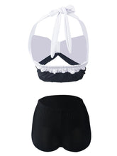 Load image into Gallery viewer, Stripe Halter Retro Style Bikinis swimsuits