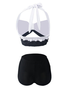 Stripe Halter Retro Style Bikinis swimsuits