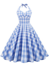 Load image into Gallery viewer, 3 Colors Plaid Halter Classis Vintage Style 1950S Dress