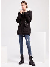 Load image into Gallery viewer, Women&#39;s Parker Coat Daily Going Out Fall Winter Casual Waisted Solid Color Cotton Oversized Hoodie Coat