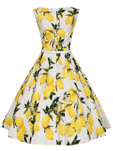 Load image into Gallery viewer, Sweet Lemon Printed Cotton 50s Flapper Dress