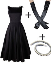 Load image into Gallery viewer, The Marvelous Mrs.Maisel Same Style Little Black Dress Set With Necklace And GLoves