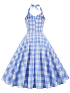 3 Colors Plaid Halter Classis Vintage Style 1950S Dress