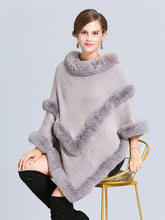 Load image into Gallery viewer, Women Coat Cape Peacoat Faux Fur Collar Poncho 