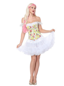 Retro Flower Strapless Corset