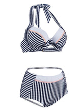 Load image into Gallery viewer, Sexy Retro Style One Piece Striated Swimwear For Beach