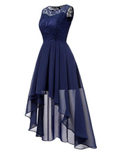 Load image into Gallery viewer, Chiffon Off Shoulder Wedding High Low Hem Prom Dress