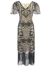Load image into Gallery viewer, 4 Color 1920S Sequined Fringe Flapper Dress
