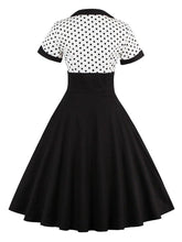 Load image into Gallery viewer, Cotton High Waist Dots 1950s Dress