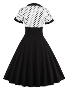 Cotton High Waist Dots 1950s Dress